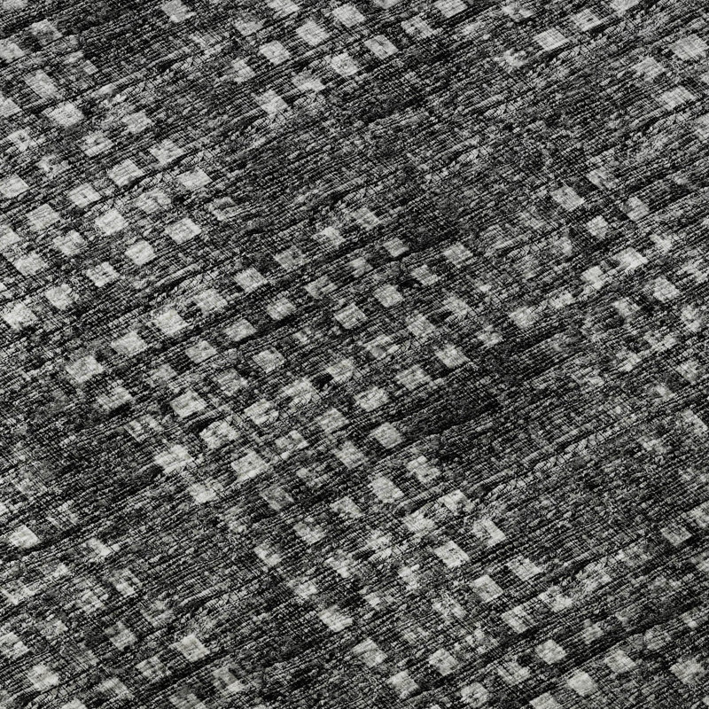 Premium Machine Washable Mayfield AMF33 Geometric Rug, 10' x 14', Black