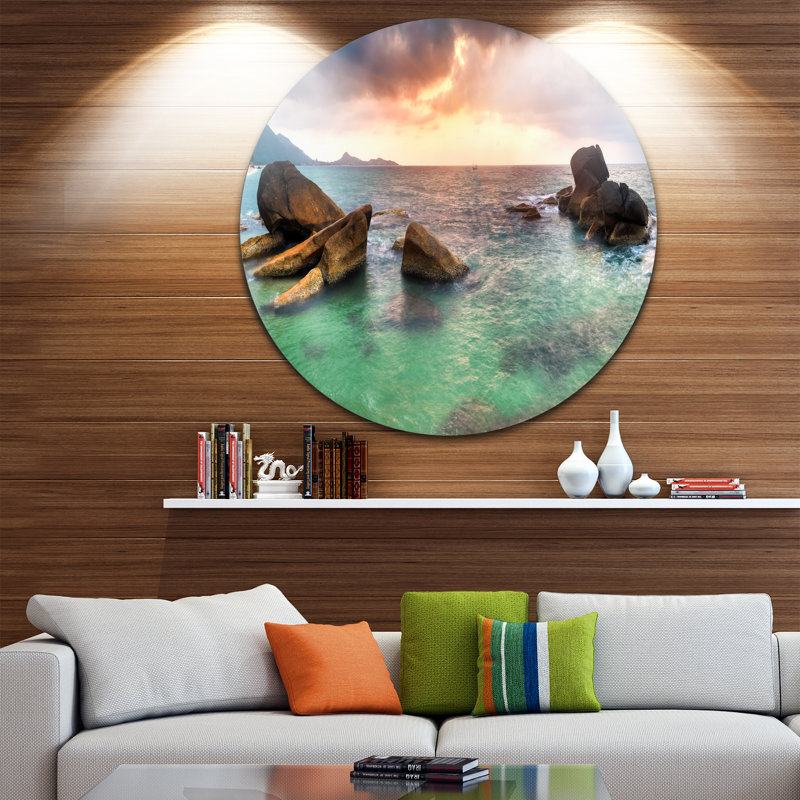 « lever à blue lamai beach », reproduction de photo sur métal, H 23 po x l 23 po x P 1 po