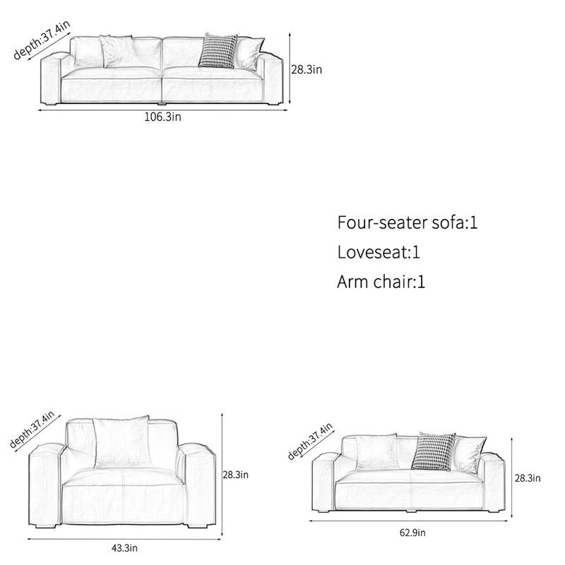 Simple modern business reception sofa set