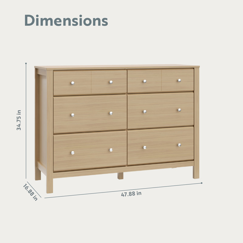 Horizon 6 Drawer Double Dresser