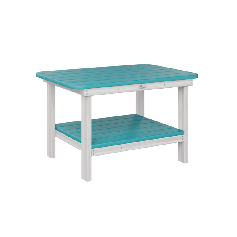 Outdoor Rectangle Coffee Table, Seashell, Aruba Blue