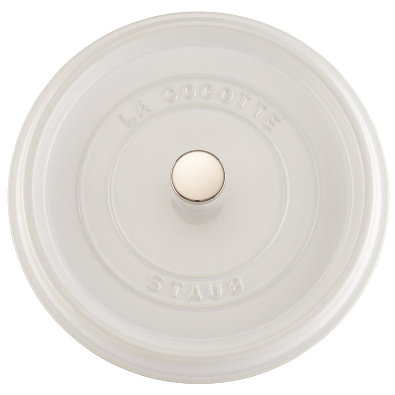 La Cocotte Cast Iron Round Cocotte, 7 quarts, White