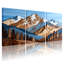 Paysage et paysage de montagne avec 3 sommets enneigés et pins, ensemble de 3 impressions sur toile-729189958