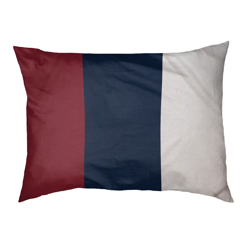 Coussin pour chien Indiana, Très grand (l 50 po x P 40 po x H 17 po), Rouge fer à repasser / bleu minuit / blanc