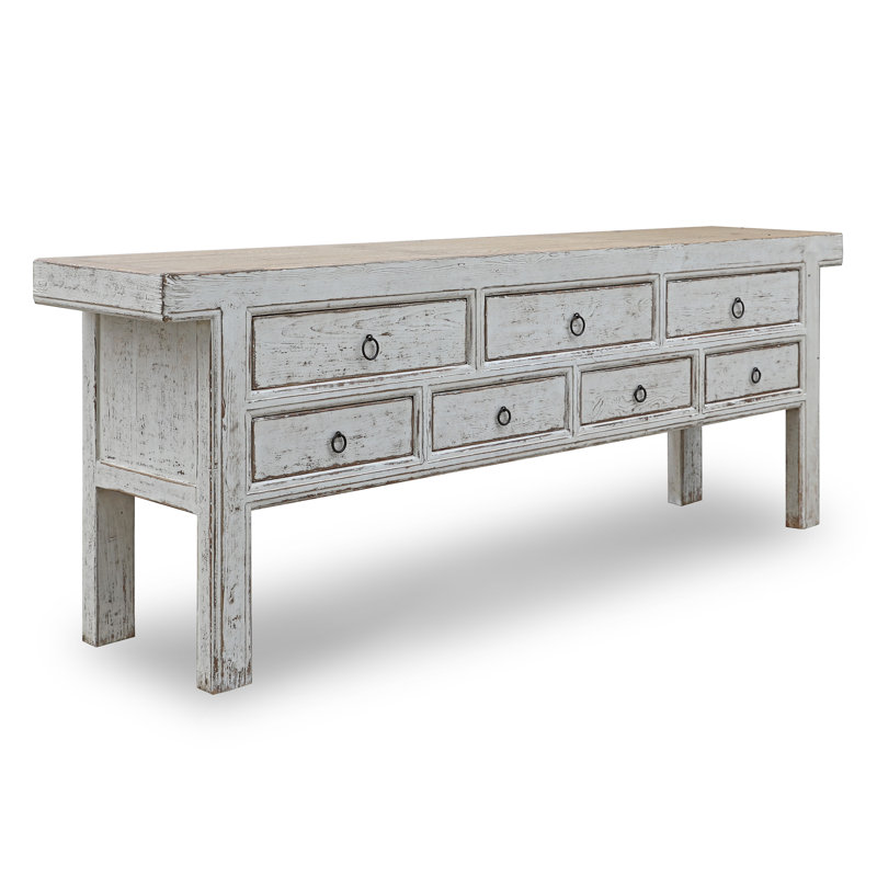 Capri Solid Wood Sideboard, White, 35"H x 98"W x 19.7"D