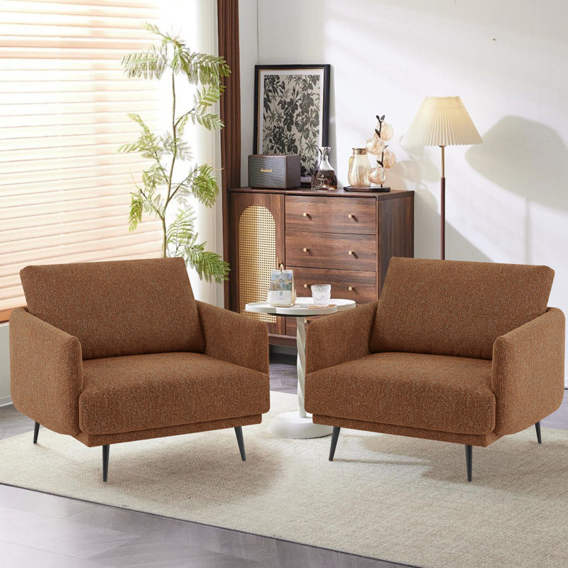 Lanaijah 37.5'' Oversized Armchair Accent Chair Single Seat Sofa for living room, Tan Chenille