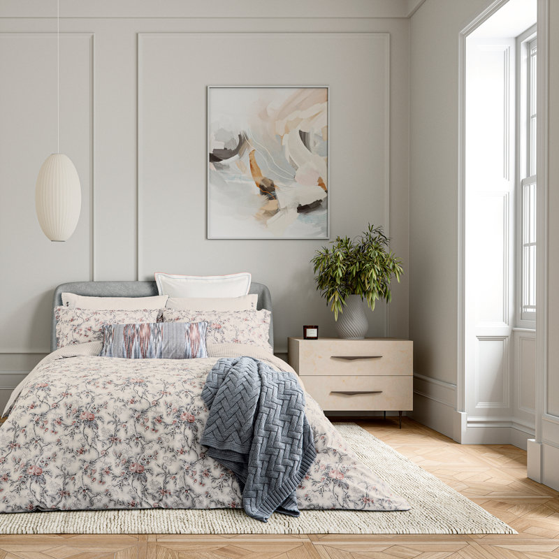 Estelle Cotton Duvet Cover Set, King Size Duvet Cover + 2 Pillowcases