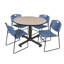Nicklo break room table, 4 Zeng stackable chairs-32668443-32668449