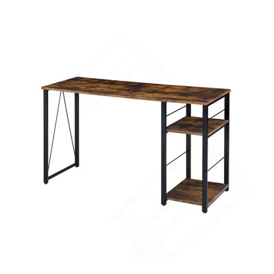 Weathered Oak & Black Finish Writing Desk