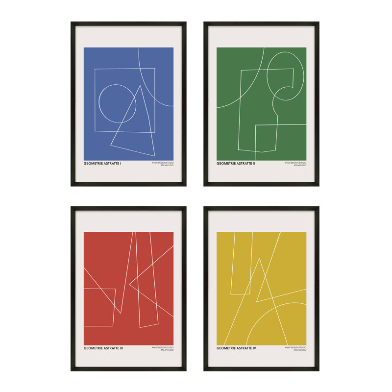 Derbey Geometric Abstraction, 20" H x 14" W x 1.25"D, Black