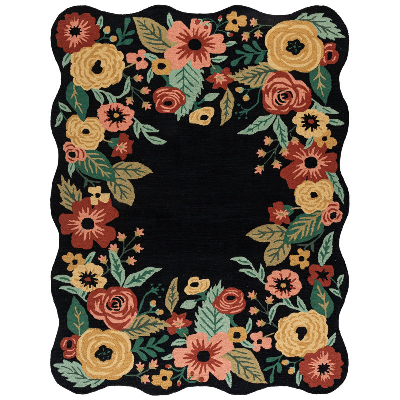 Tapis d'intérieur en laine touffeté à la main Jardin, Rectangle 8 pi 0 po x 10 pi 0 po