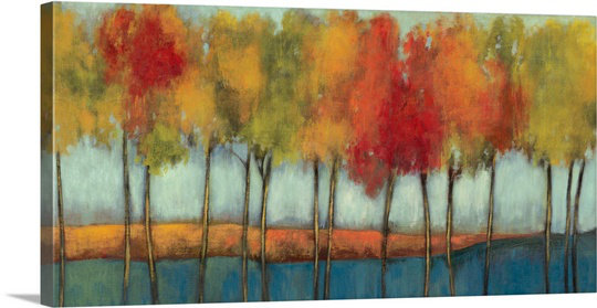 «Anjellica Lollipop Trees» par Asia Jensen, reproduction d'art, H 10 po x l 20 po x P 10,5 po, Toile