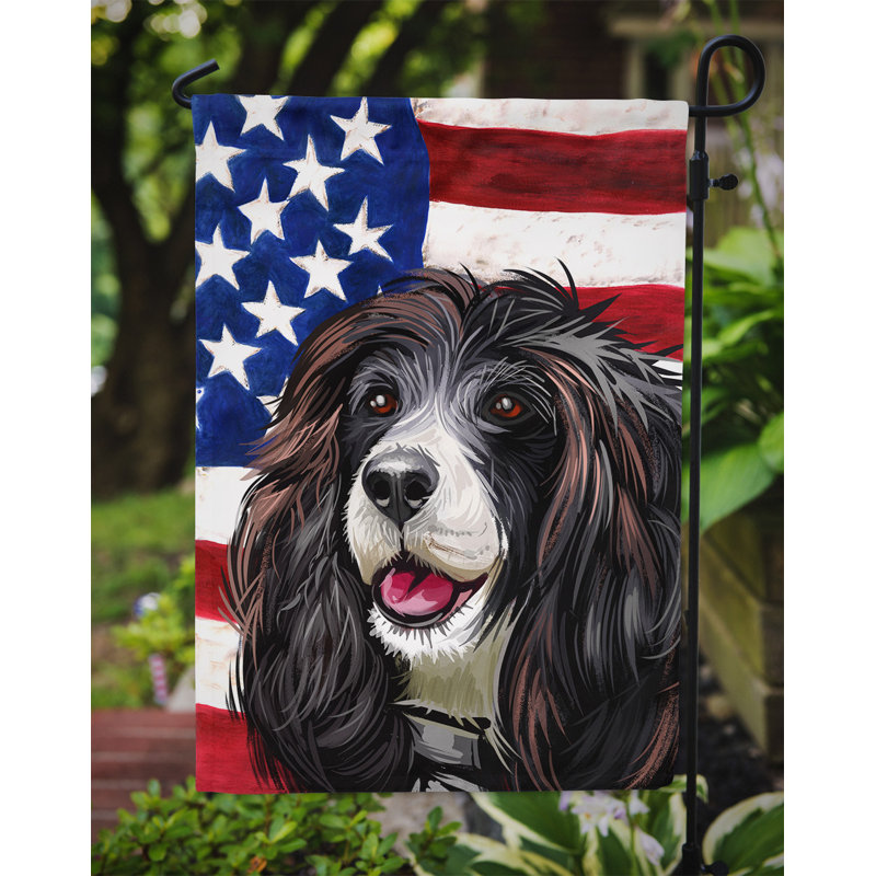 Polyester à 2 côtés 15 x 11 po drapeau de jardin, Épagneul russe