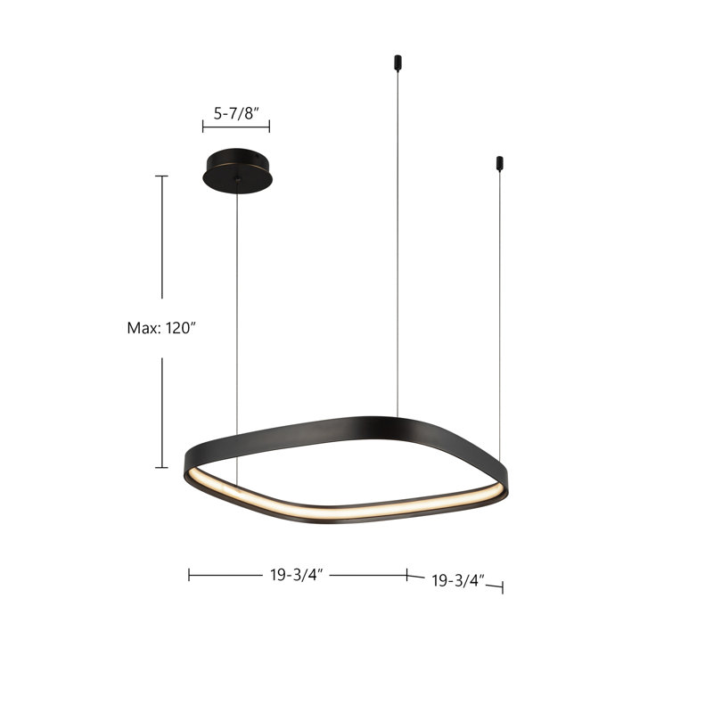 Yukon 1 - Light LED Pendant, 1.5" H x 19.75" W x 19.75" D, Urban Bronze