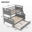 Lit superposé simple au-dessus d'un lit double avec lit gigogne Ewel par Harriet Bee-970816766