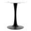 Cette table basse de 27,6 pouces de style Mid-Century de style moderne Mid-Century peut accueillir de 2 à 4 personnes et comprend un plateau de table rond en marbre texturé gris foncé, convenant à divers espaces.-1311374420-1311374424