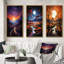 «Afrique Art Night Mirage», 3 pièces sur toile-73299340-73299331
