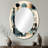 Blue And Black Symmetry In Motion II - Modern Oval Wall Mirror-658376108