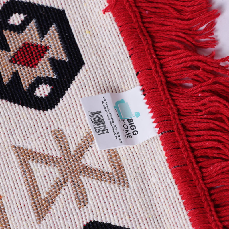 Bigghome Rugs, Machine Washable 4x6 Reversible Traditional Turkish Patterns Red and Beige