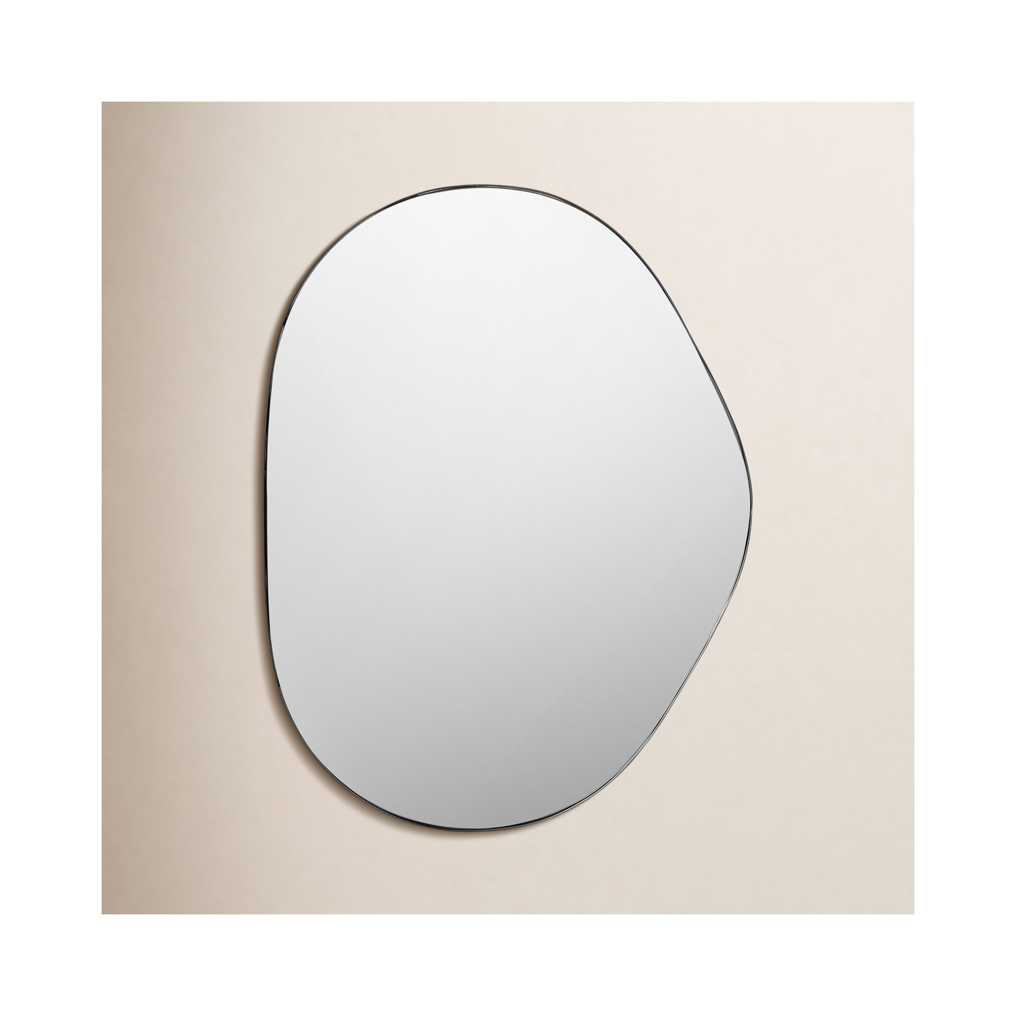 Kest Metal Asymmetrical Wall Mirror, 40" x 30", Black