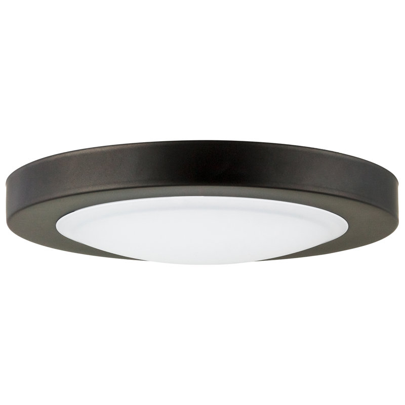 Plafonnier encastré 1 lumière DEL Jhonatan, H 2,42 po x l 7,2 po x P 7,2 po, Bronze huilé