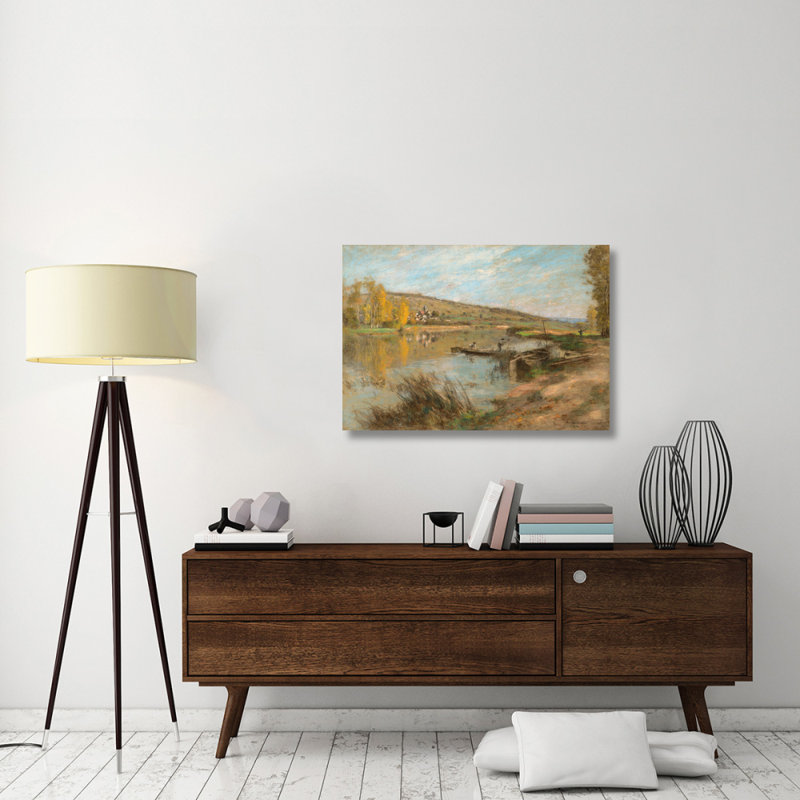 " River Marne At Chart, 1904 ", 28" H x 40" W x 1.5" D