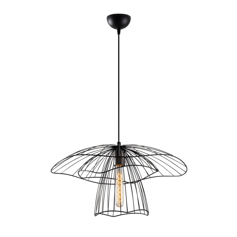 Modern Industrial Chandelier, Black Iron Body, 19.7 in Diameter x 48.4 in Height | Adjustable Height, E27 Socket (Max 40W) | Stylish Lighting Fixture for Home & Office, IP20 Rated, Perfect for Contemporary Decor & Novelty Spaces