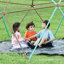 Centre de jeu à dôme d'escalade géométrique 13 pi, tour d'escalade pour enfants avec hamac, support en acier résistant à la rouille et aux rayons UV de 1000 lb