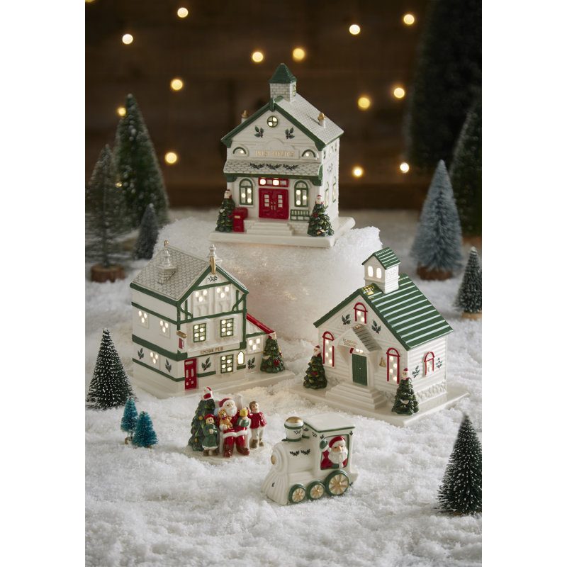 Spode Christmas Tree LED Lighted Ceramic Public House