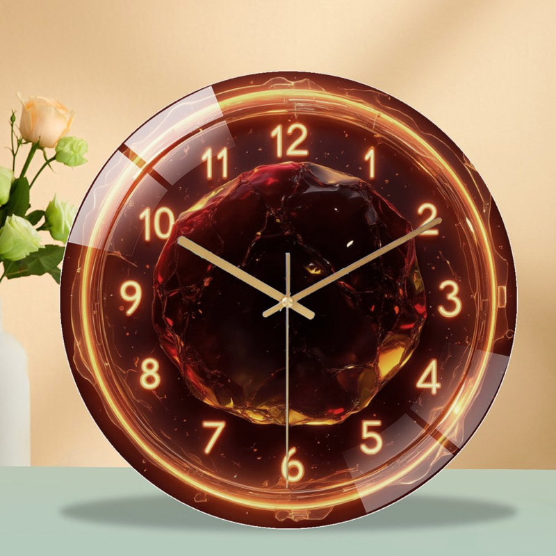 Horloge murale en verre Fiery