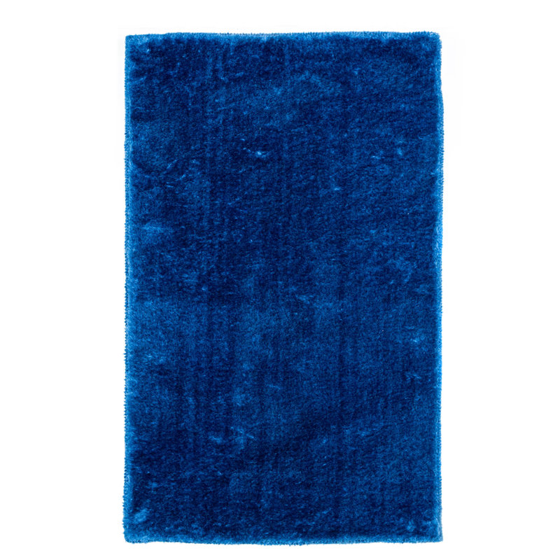 Tapis bleu cobalt à poils longs Tarlton, Rectangle 3 pi 1 po x 5 pi