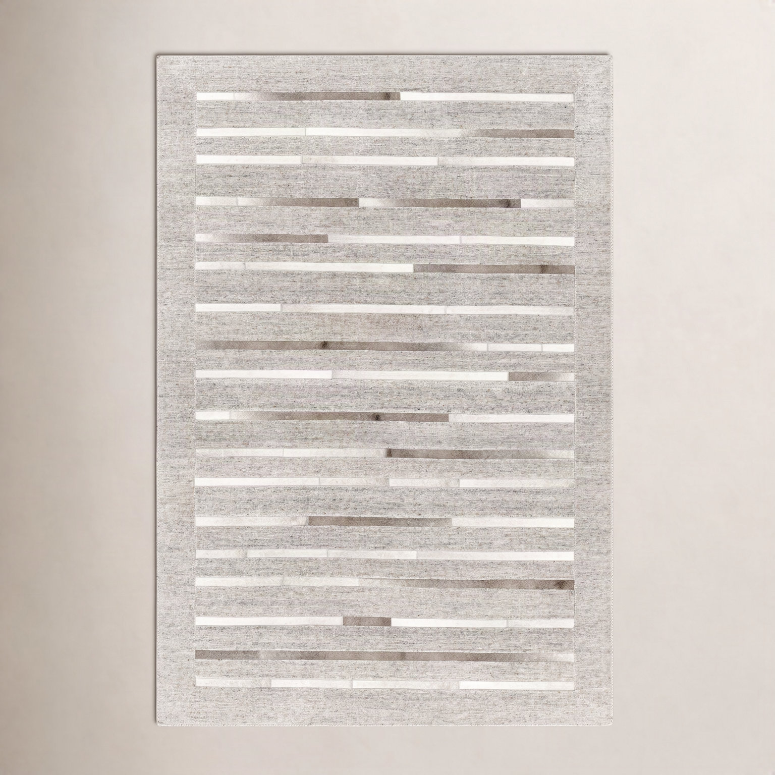 Giselle Hand-Woven Striped Cowhide Rug, Rectangle 8'10" x 12'