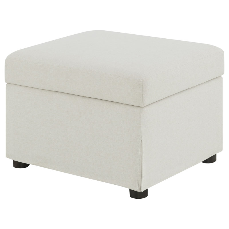 Kammer Upholstered Hydraulic Lift Top Storage Ottoman Beige, Beige