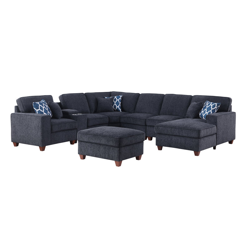 Canapé modulaire 8 pièces 8 pièces, Chenille gris foncé