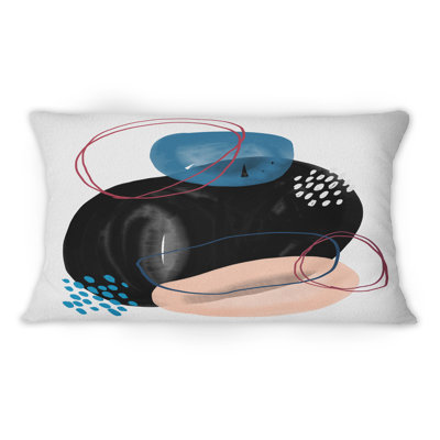Coussin Minimaliste bleu et noir I - imprimé moderne