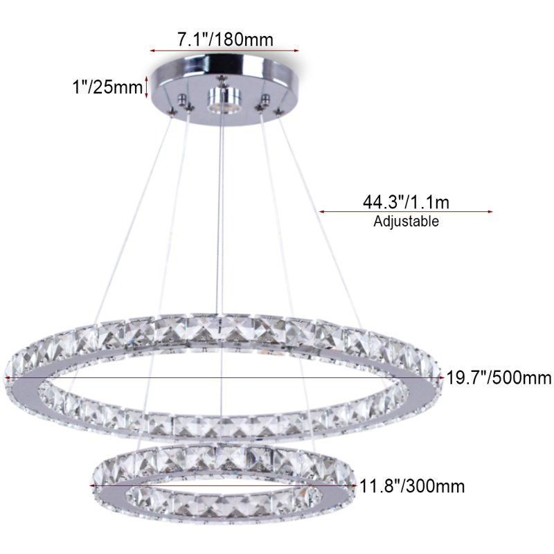 Goulder 1 - Light Chrome LED Crystal Pendant