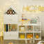 Bibliothèque polyvalente pour enfants avec un design en forme de maison, un rangement multifonctionnel pour les livres et les jouets, un emplacement réglable, un organisateur durable pour enfants pour la salle de jeux ou la chambre à coucher Assemblage-33791278
