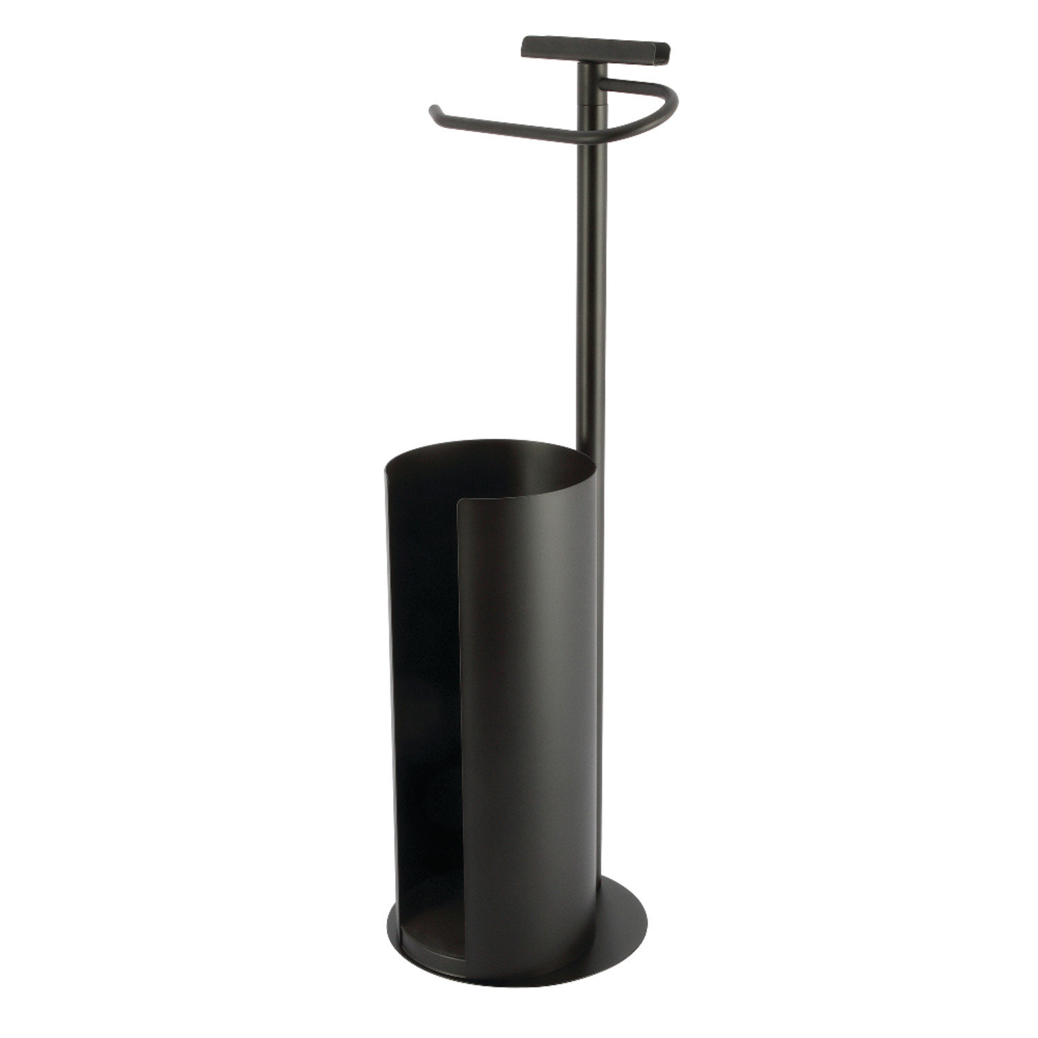 Kingston Brass CC2030 Continental Freestanding Toilet Paper Holder with Roll Storage & Phone Stand Matte Black