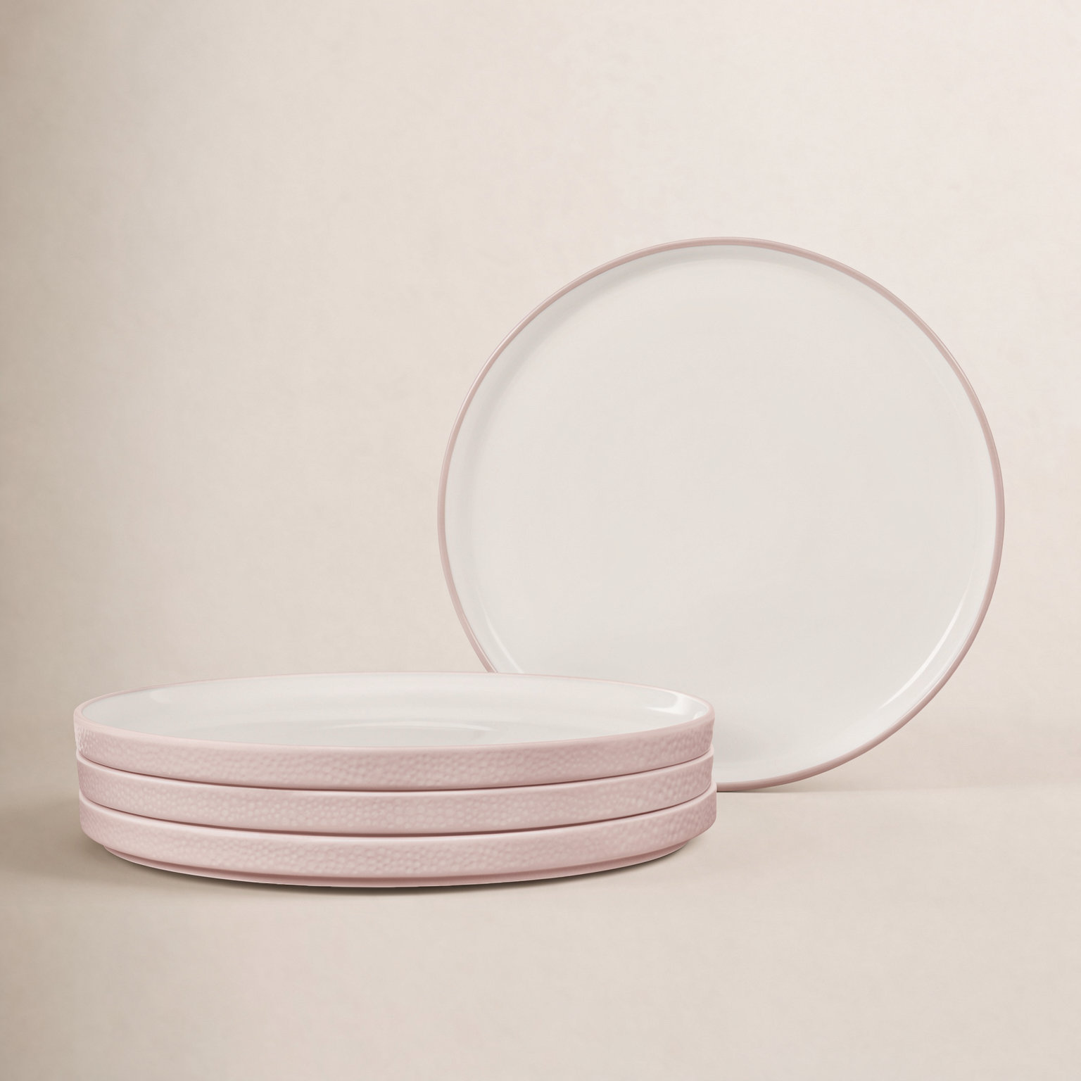 Noritake Colortex Stone Stax Salad Plates, 7-1/2", Blush
