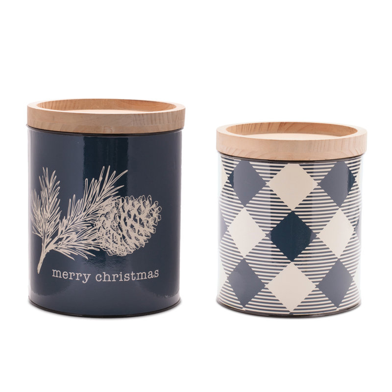 Pinecone and Plaid Iron Canister