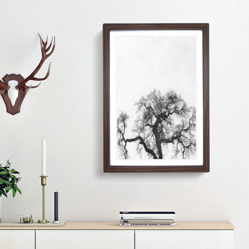 Old Oak Tree - Picture Frame Painting Print, 33cm H x 24cm W x 2cm D, Walnut Framed