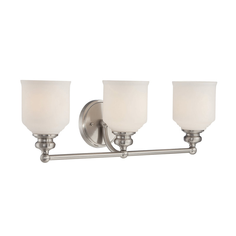 Abarca 3-Light Dimmable Vanity Light in Satin Nickel, Satin Nickel
