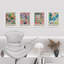 Matisse abstraite botanique encadrée sur papier, impression de 4 pièces-97770618-97770617