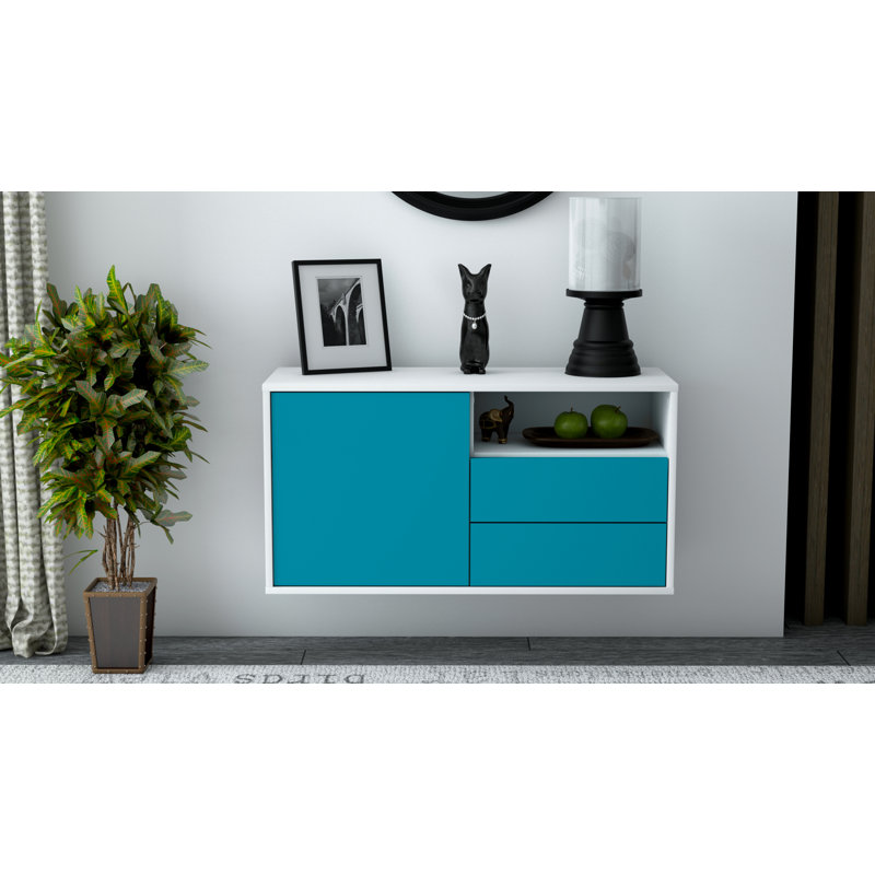 Garibaldi TV Stand, Turquoise / Matte Grey