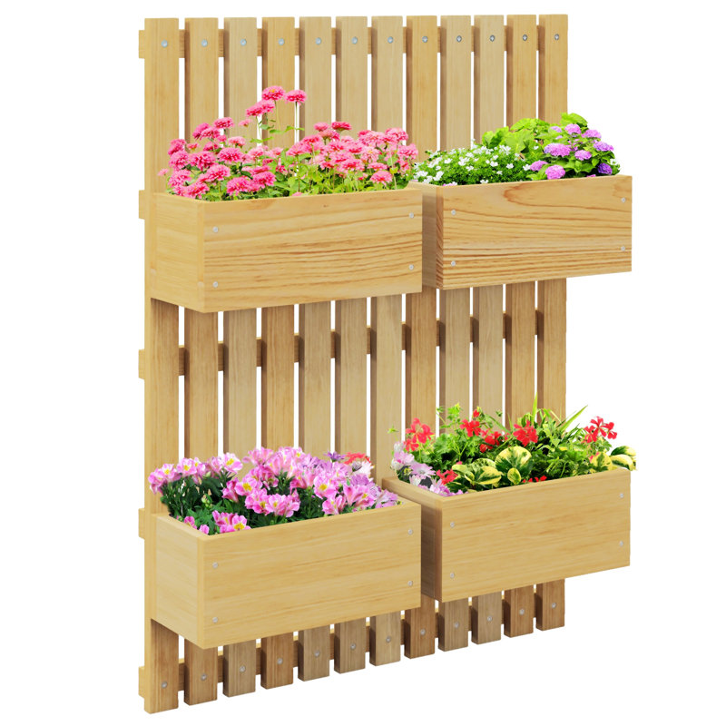 Pot à fleurs mural en bois Padam