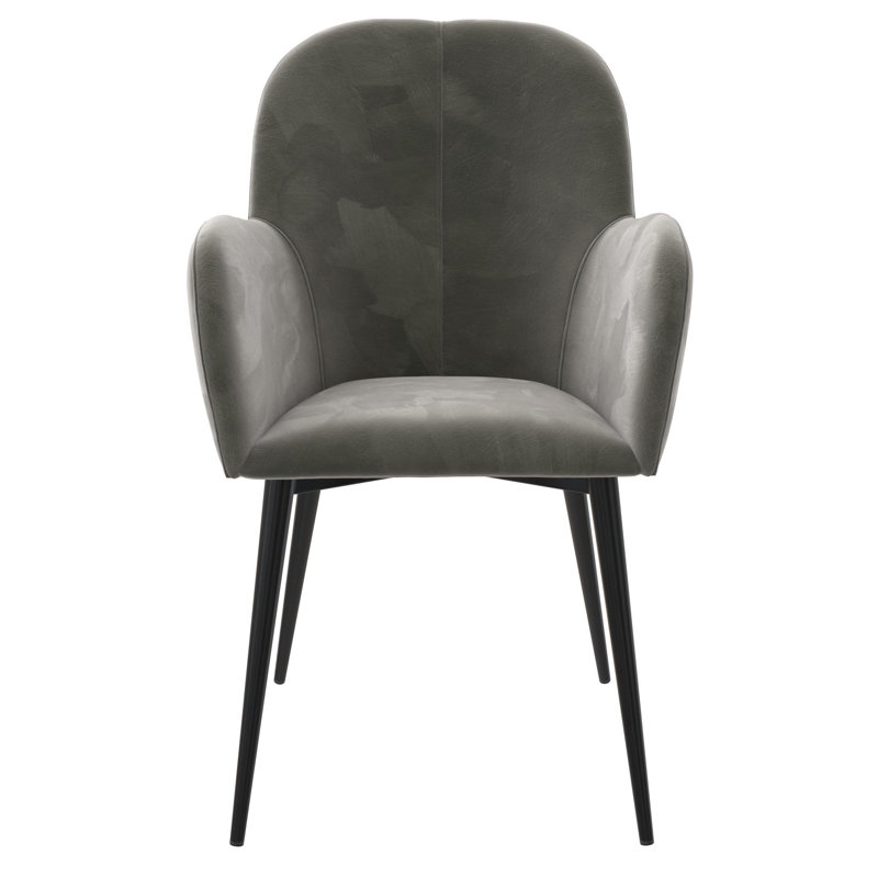 Velvet Armchair, Gray Velvet