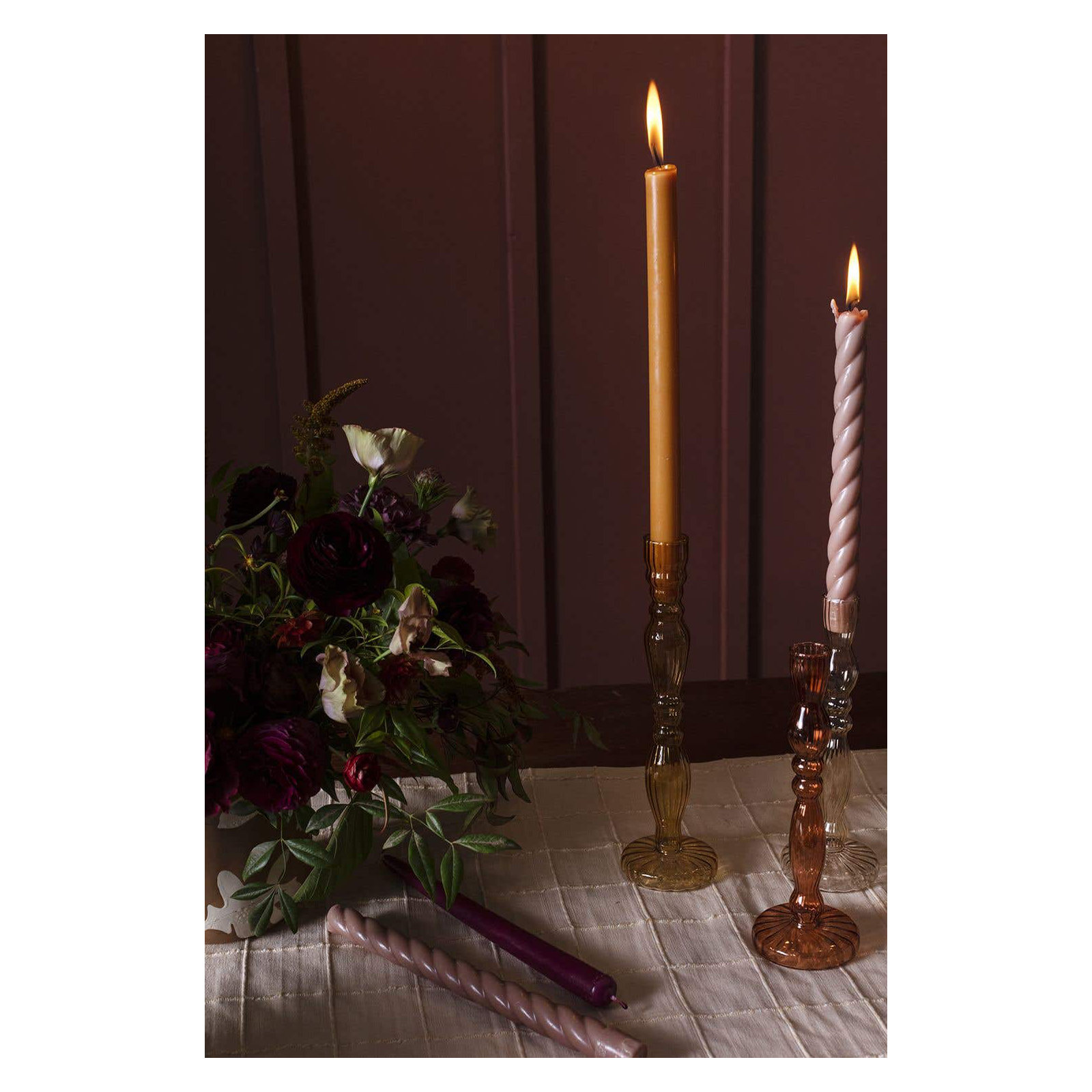 Marajo Candlestick, Yellow, 9.75" H x 2.75" W x 2.75" D