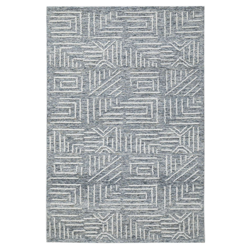 Tapis en laine touffeté à la main, Rectangle 8 pi 9 po x 11 pi 9 po