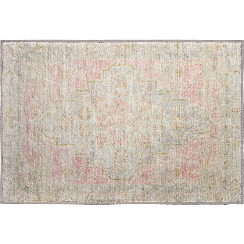 Premium Machine Washable Tara AMF1918 Border Rug, Rectangle 1'8" x 2'6"