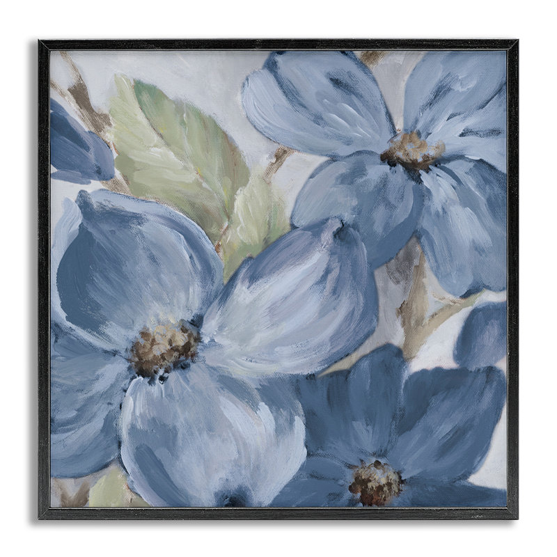 «Silent Blue Bloom», art de la giclée encadrée par Lanie Loreth, Estampe numérique Farmhouse, H 24 po x l 24 po